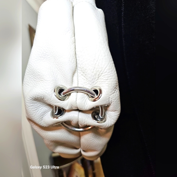 MICHAEL Michael Kors Ivory Leather Double Pocket Zip Hobo - Picture 8 of 16